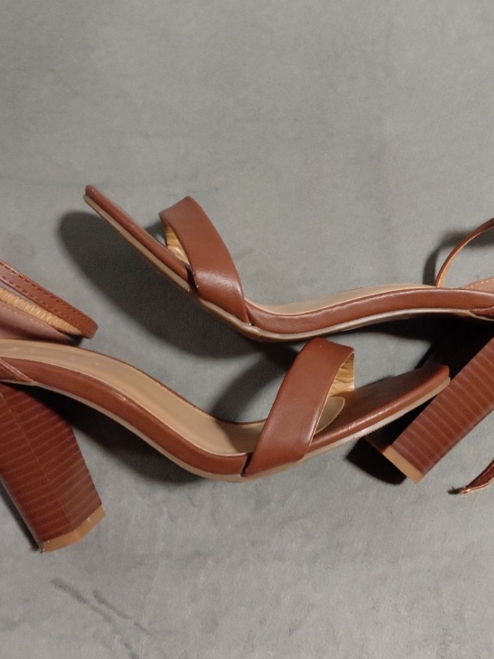 Classic Brown Block Heel Ankle-Strap Sandals